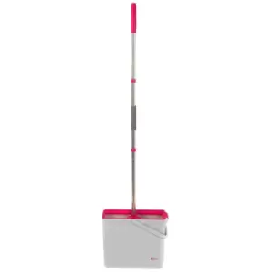 image of Kleeneze PVA Floor Mop And Bucket Set - Grey/Pink