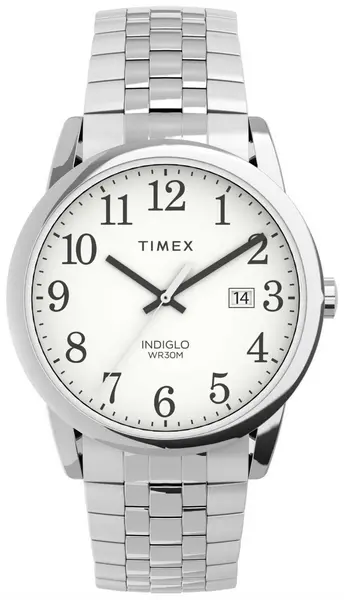 image of Timex TW2V40000 Mens Easy Reader White Dial / Stainless Watch