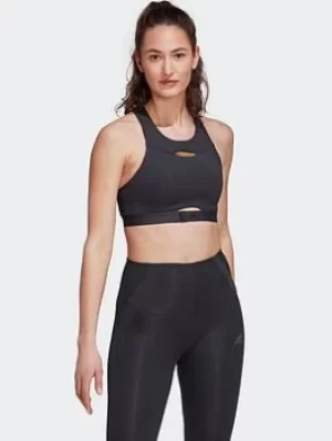 Image of adidas Powerimpact Luxe Training Medium-Support Bra, Grey Size XS Women