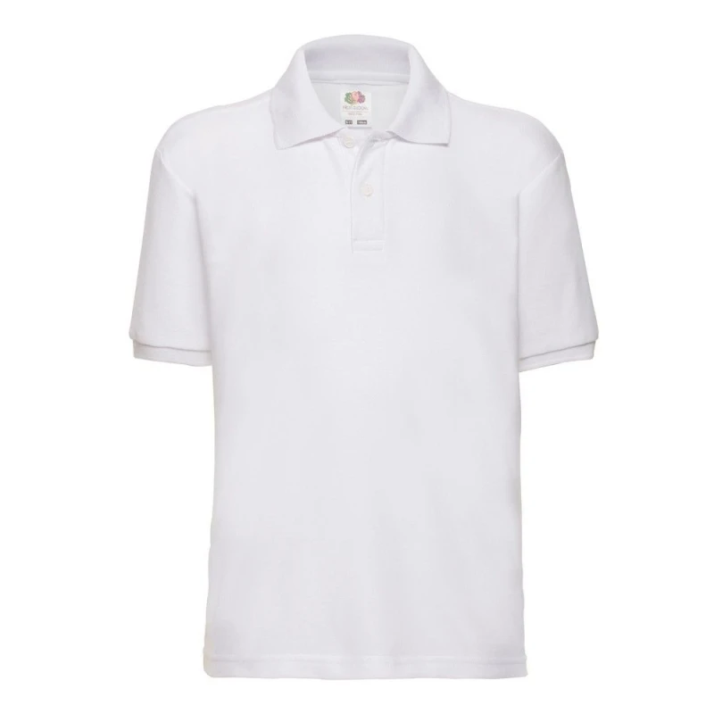 Image of Fruit Of The Loom Pique Polo Shirt White unisex