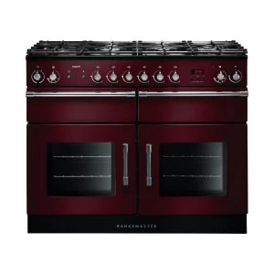 Image of Rangemaster ESP110DFFCY/C (122010) Esprit 110 Dual Fuel Range Cooker, Cranberry/Chrome