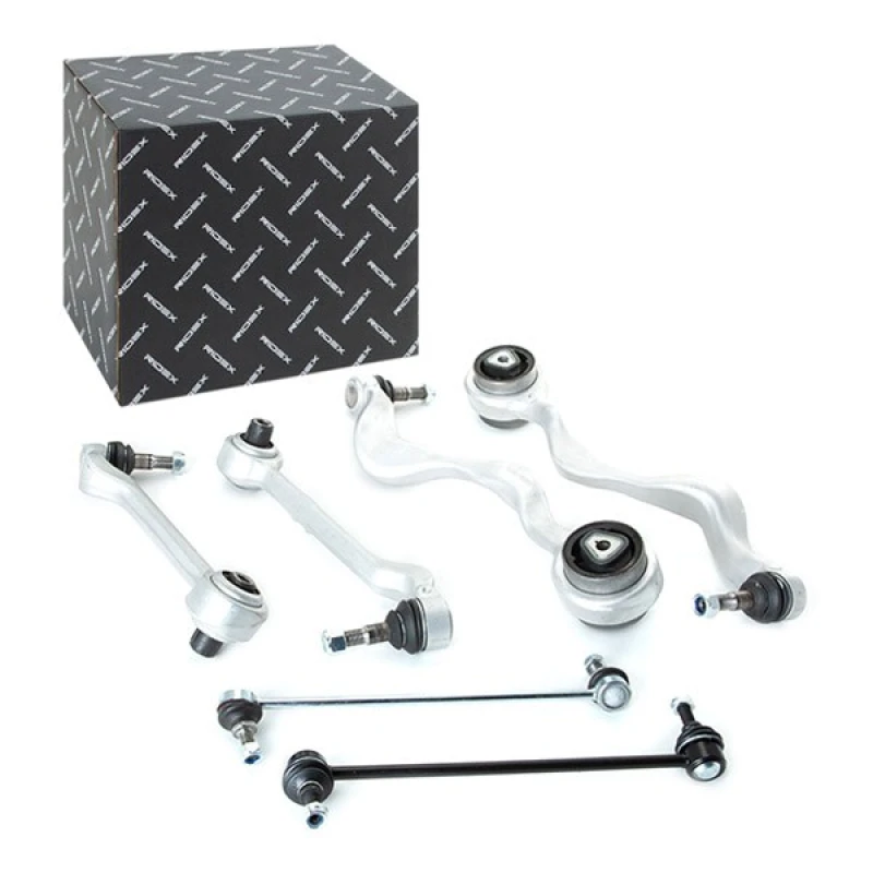 Image of RIDEX 772S0107 Control arm repair kit Front Axle Right, with accessories, Trailing Arm Suspension Kit (772)