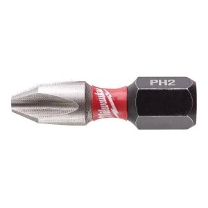 image of Milwaukee Power Tools SHOCKWAVE Impact Duty Bits PH2 x 25mm (Pack 25)