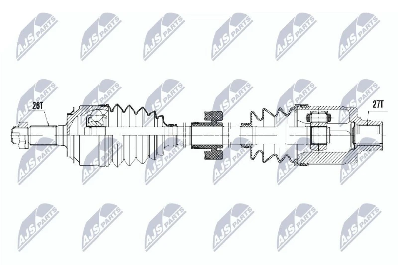 Image of NTY NPW-HD-047 Drive shaft Manual Transmission, Front Axle Right Drive Shaft (13)