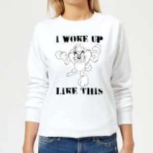 Image of Looney Tunes I Woke Up Like This Womens Sweatshirt - White - XL