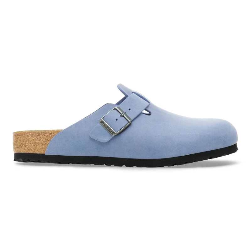 Image of Birkenstock Oiled leather clogs Birkenstock Boston Bleu Unisex 36 Etroit