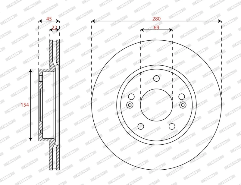 Image of Brake disc FERODO DDF3056C