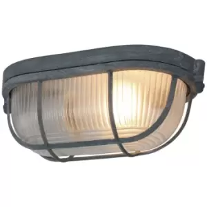 image of Sienna Lighting - Sienna Lisanne Flush Ceiling Light Grey Concrete, Glass Transparent Processed