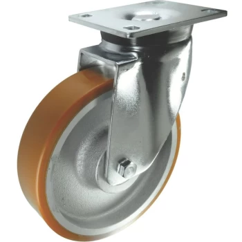 image of Swivel Plate 125MM Polyurethane Tyre - Atlas Workholders