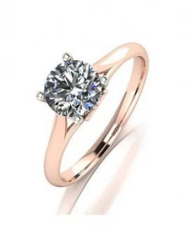 Image of Moissanite 9Ct Rose And White Gold 1Ct Equivalent Solitaire Ring