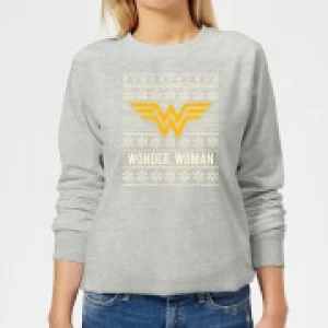 Image of DC Wonder Woman Womens Christmas Sweatshirt - Grey - M