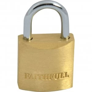 Image of Faithfull Brass Padlock 20mm Standard