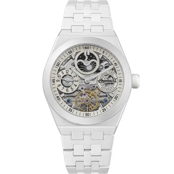 image of Ingersoll The Broadway Automatic White Dial Mens Watch - I15103 I15103