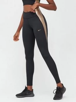 Image of Nike The One Colourblock Leggings - Black/Gold