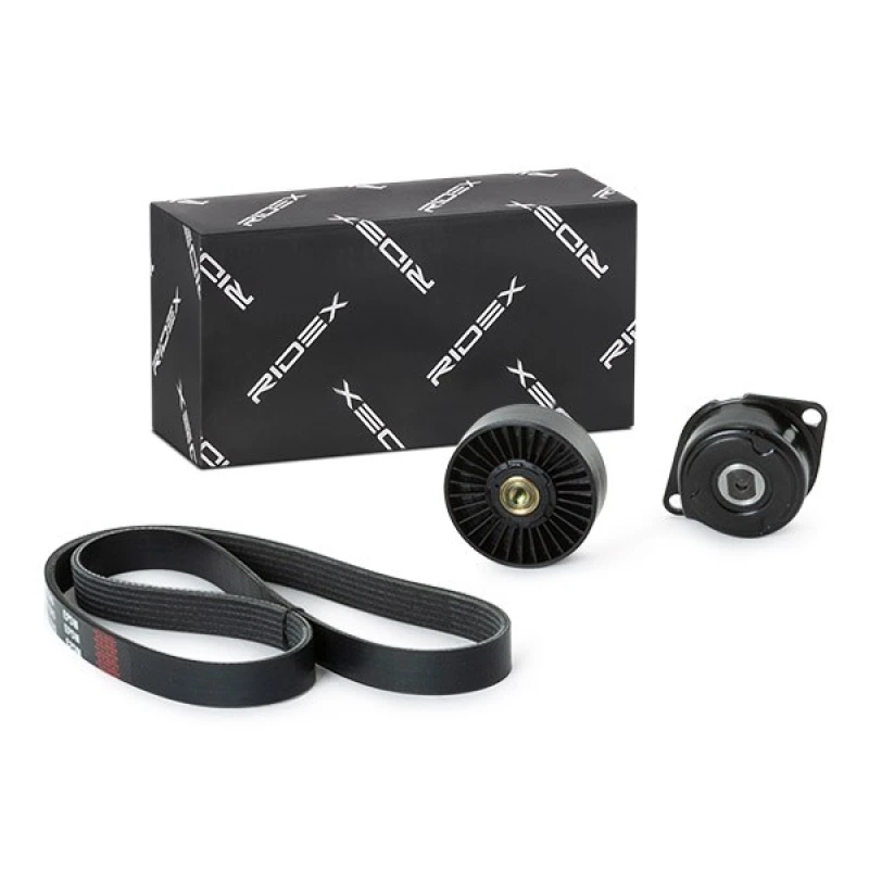 Image of RIDEX 542R0337 V-ribbed belt set Check alternator freewheel clutch & replace if necessary V-Ribbed Belt Set (542)