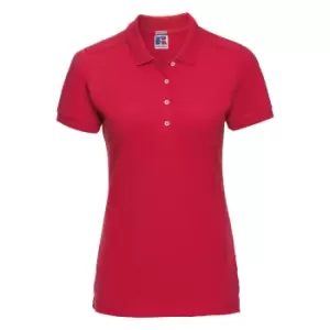 image of Russell Womens/Ladies Stretch Short Sleeve Polo Shirt (XS) (Classic Red)