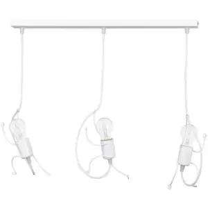 Image of Emibig Bobi White Bar Pendant Ceiling Light 3x E27