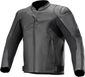 Image of Alpinestars Faster V2 Motorcycle Leather Jacket, black, Size 50, black, Size 50