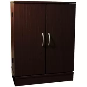 Image of Techstyle Columbus Double Door 324 Cd / 213 DVD Media Storage Cabinet Dark Oak