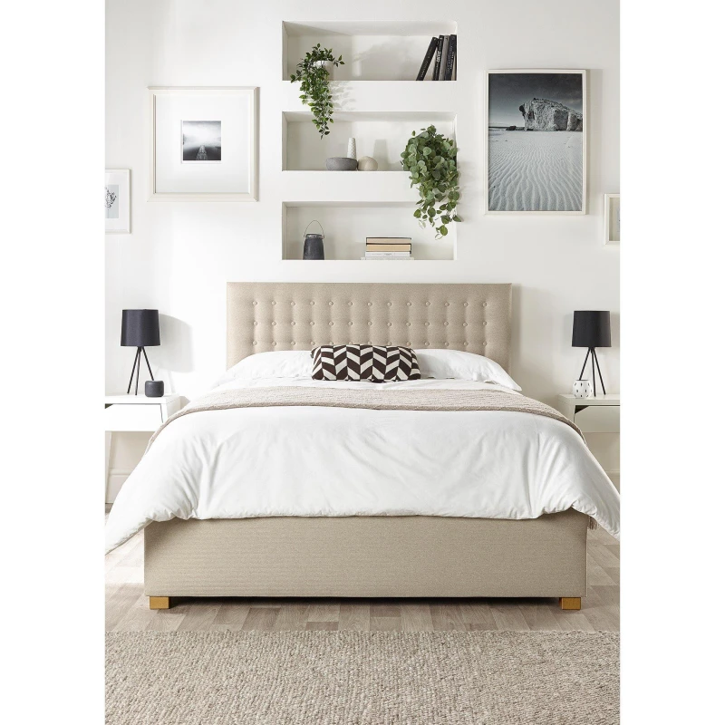 Image of Catherine Lansfield Catherine Lansfield Opulence Ottoman Bed Beds Single Beige 38487304010