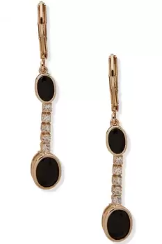Image of Ladies Anne Klein Jewellery PE STONE LINEAR-GLD/JET/CRY Earrings 01G00435