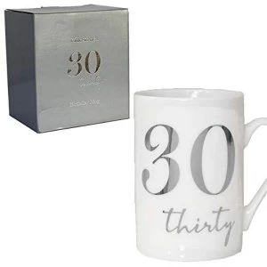 image of Milestones New Bone China 11oz Mug with Silver Foil - 30