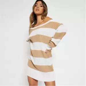 Image of I Saw It First Slouchy Off The Shoulder Jumper Dress - Grey