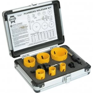 image of Faithfull 9 Piece Plumbers HSS Bi Metal Hole Saw Set