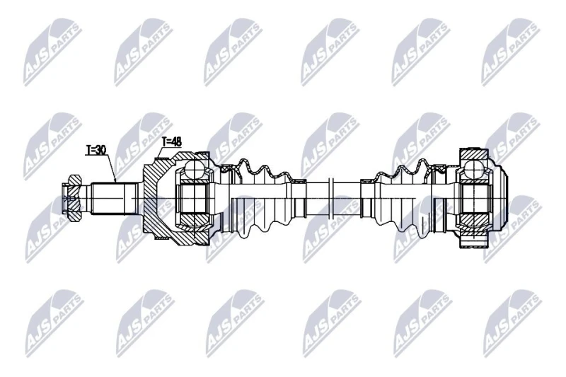Image of NTY NPW-BM-205 Drive shaft Automatic Transmission, Rear Axle Right Drive Shaft (13)