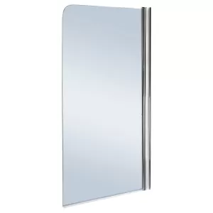 image of Aqualux Shine Half Framed Radius Bath Screen - 1500 X 85mm