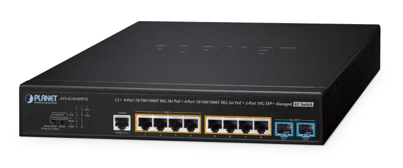 Image of PLANET L2+ 4-Port 10/100/1000T 802.3bt PoE + 4-Port 10/100/1000T 802.3