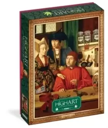 Image of High Art: A Budtender in His Shop 1,000 Piece Puzzle : for Adults Marijuana Humor Painting Parody Gift Jigsaw 26 3/8" x 18 7/8"