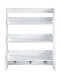 Image of Lloyd Pascal Portland Wall Mounted Shelving With Hooks - White