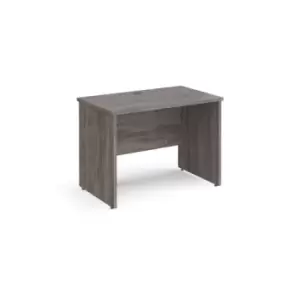 image of Maestro 25 straight desk 1000mm x 600mm - grey oak top with panel end leg