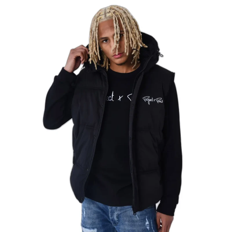 Image of Project X Paris Hooded sleeveless jacket Project X Paris Noir Male M