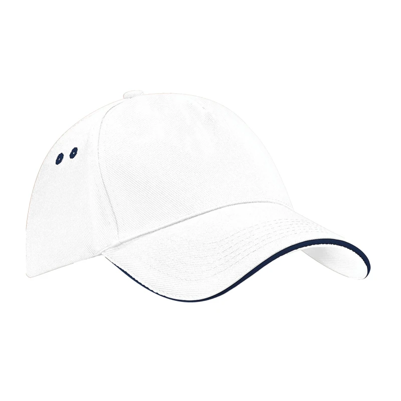 Image of Beechfield Beechfield Men Ultimate Sandwich Peak Cap in White White One Size Male 5063377408447