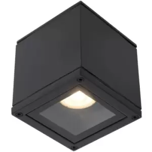 Image of Lucide AVEN - Surface Mounted Ceiling Spotlight Bathroom - 1xGU10 - IP65 - Black