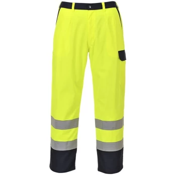 image of Portwest - FR92YERM - sz M Hi-Vis Bizflame Pro Trousers - Yellow