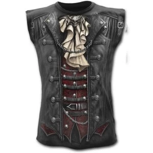 Image of Goth Wrap Allover Sleeveles Sleeveles Mens Large T-Shirt - Black