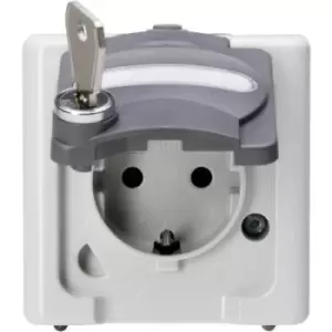 image of Kopp 103456009 1 Piece Wet room switch product range Complete PG socket (lockable) BlueElectric Grey