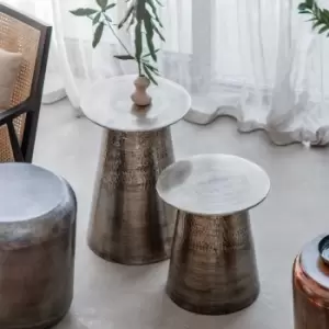Image of Gallery Interiors Set of 2 Perrault Side Table Antique Brass