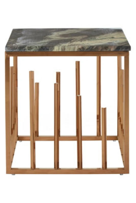 Image of Orsina Tula Rose Gold Finish Square Side Table
