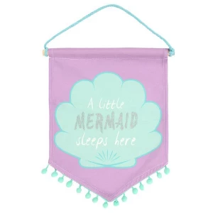 image of A Little Mermaid Sleeps Here Fabric Flag