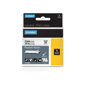 Image of Dymo 18758 / 18488 Black on White Label Tape 12mm x 3.5m