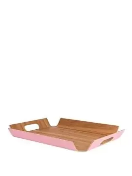 Image of Navigate Candy Pink Willow Wood Serving Tray