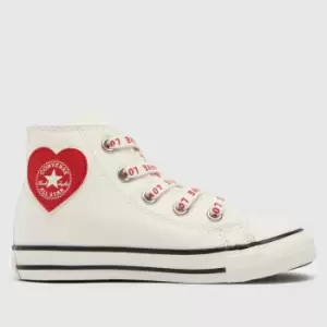 Converse White & Red Crafted With Love Hi Girls Toddler Trainers