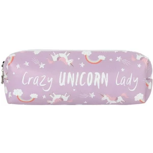 image of Lilac Crazy Unicorn Pencil Case