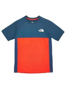 image of The North Face Boys Reactor Short Sleeve T-Shirt - Navy/Red