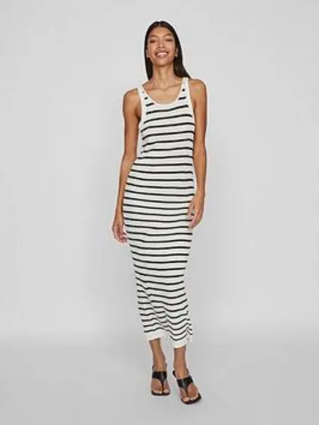 Image of Vila Egret Sleeveless Knitted Maxi Dress Black Female M 214214UK