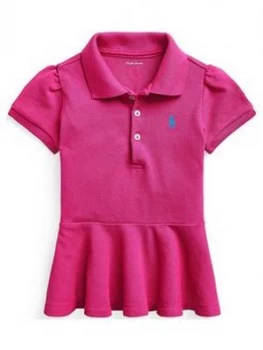 Image of Ralph Lauren Baby Girls Peplum Hem Polo Shirt - Pink, Size 12 Months
